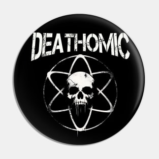 Grunge and Creepy Atomic Skull Symbol Pin