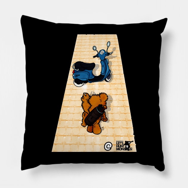 Let's Hunt Monstas! Anime Tribute Pillow by Alt World Studios