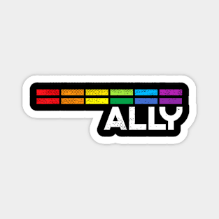 Proud Ally Bars Equality Lgbtq Rainbow Flag Gay Pride Ally Magnet