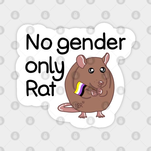 No Gender Only Rat Nonbinary Pride Magnet by SentABearToSpace 