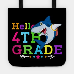 Shark Hello 4th Grade Tshirt Teachers Kids Back to school Gifts Tote