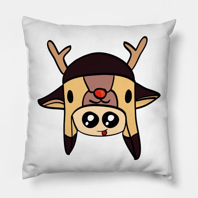 Reindeer Hat Pillow by munkidesigns