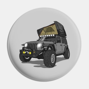 Jeep Wrangler Camp Time - Jeep Grey Pin