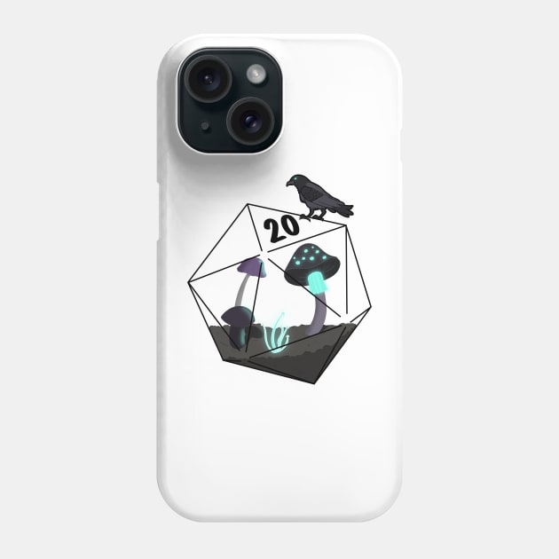 Mushrooms & Raven d20 Phone Case by SoareDean