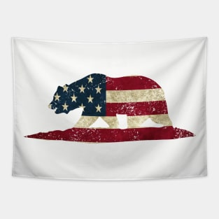 American Flag Bear Tapestry