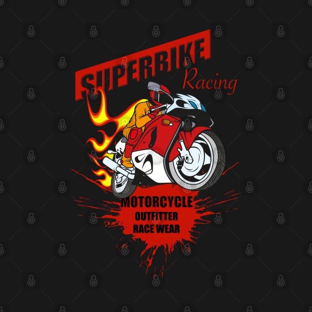 Superbike Racing Motorcycle Outfitter Race Wear, T-shirt for Men, MotorCycle Rider Tee, Biker Dad Gift by Ben Foumen