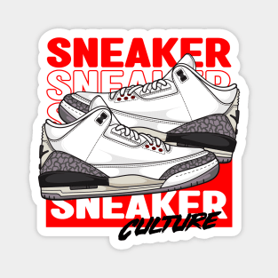 AJ 3 Retro White Cement Sneaker Magnet