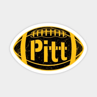 Pitt Retro Football - White Magnet