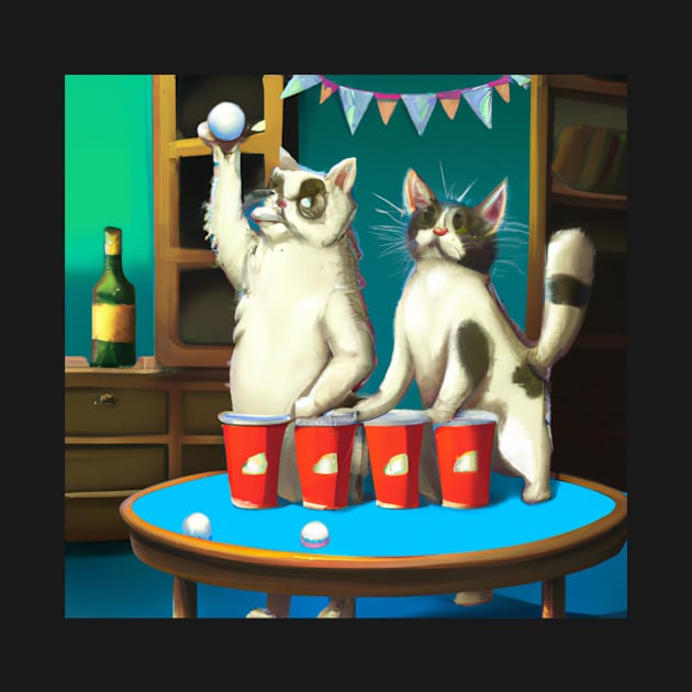 Cats Playing Beer Pong by SillyShirts