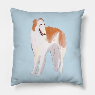 borzoi watercolor art Pillow