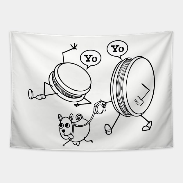 Yo-Yo Buddies Yo-Yo Fan Tapestry by atomguy