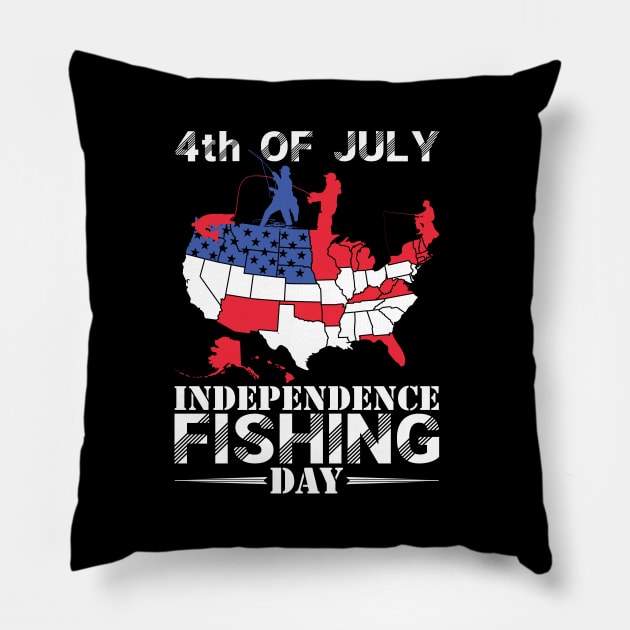 Fishing day-4th of July independence fishing day-independence fishing day Pillow by JJDESIGN520