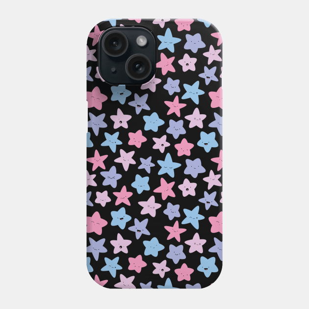 Kawaii pastel happy stars pattern Phone Case by UniFox