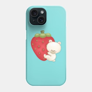 Polar Bear Hug Big Strawberry Phone Case