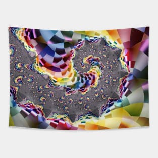 colourful spiralling rainbow pattern Tapestry