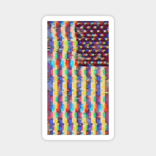 Glitchy Flag Magnet