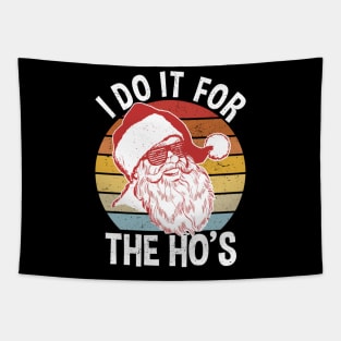 I Do It For The Ho's - Vintage Hipster Santa Tapestry