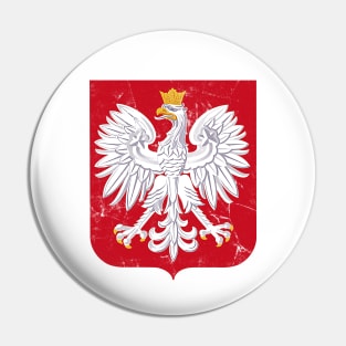 Vintage Style Poland / Polish Eagle Flag Pin