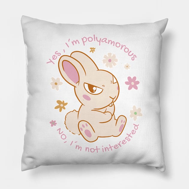 Bunny Polyamorous   P R t shirt Pillow by LindenDesigns