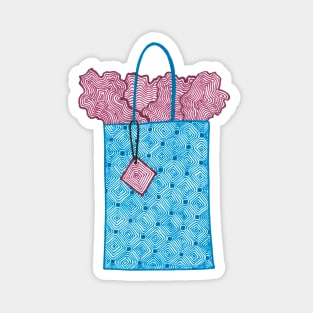 Gift bag (blue and pink) Magnet