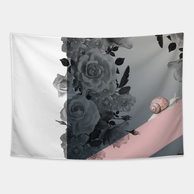 Snail and Roses Tapestry by Toto Hello