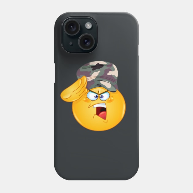 Soldier Saluting Emoji Phone Case by DigiToonsTreasures