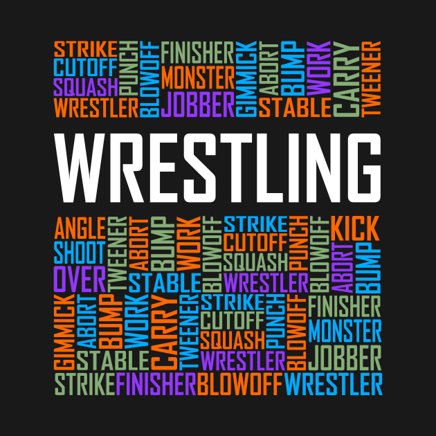 Wrestling Words Wrestling TShirt TeePublic
