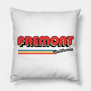 Fremont California / Retro Typography Apparel Pillow