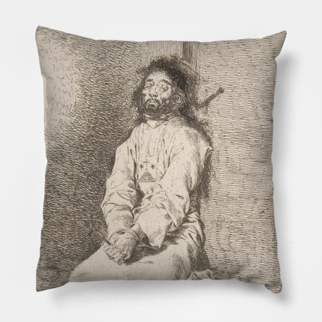 The Garroted Man by Francisco Goya Pillow by Classic Art Stall