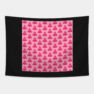 Christmas Tree Pattern Monochromatic Pink Tapestry