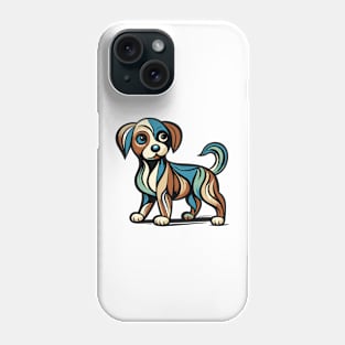 Pop art dog illustration. cubism illustration of a dog Phone Case