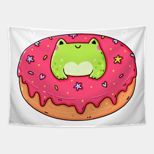 Frog Pink Donut Tapestry