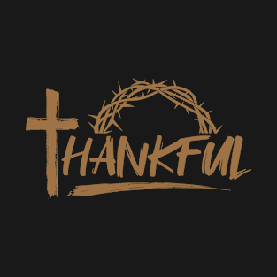 Christian Thankful Wooden Cross Blessed Jesus T-Shirt