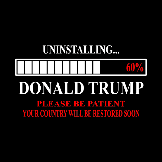 Funny anti Donald Trump 2020 Uninstalling Trump 60% by NTeez01