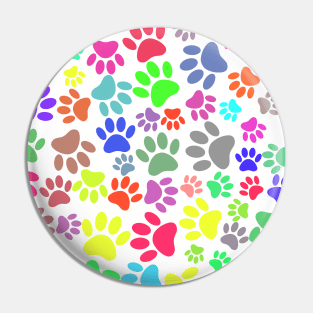 Colorful Puppy Paw Pattern Pin