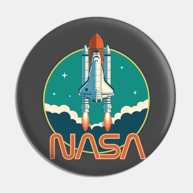 NASA Retro Vintage Space Logo - Nasa - Pin