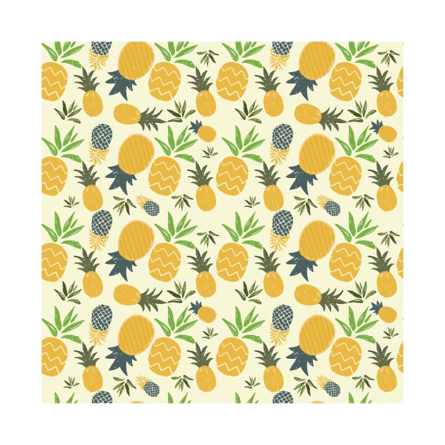 Cute Tropical Fruit Pineapple Pattern by Printable Pretty