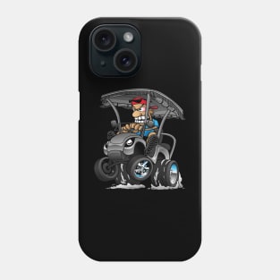 Funny Golf Cart Hotrod Golf Car Popping a Wheelie Cartoon Phone Case