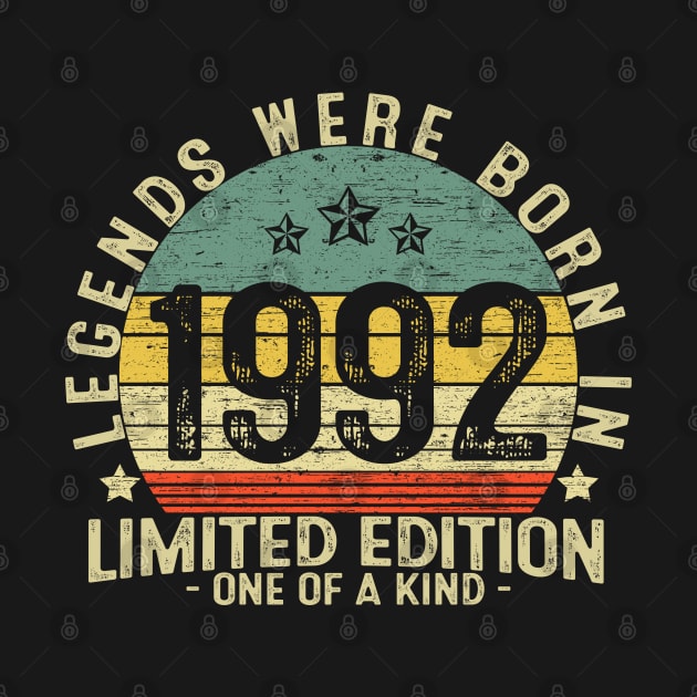 29 Years Old Birthday Legends Were Born In 1992 by heart teeshirt