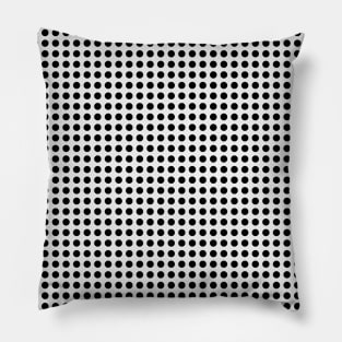 Retro Medium Black Polka Dots on White Geometric Pattern Pillow