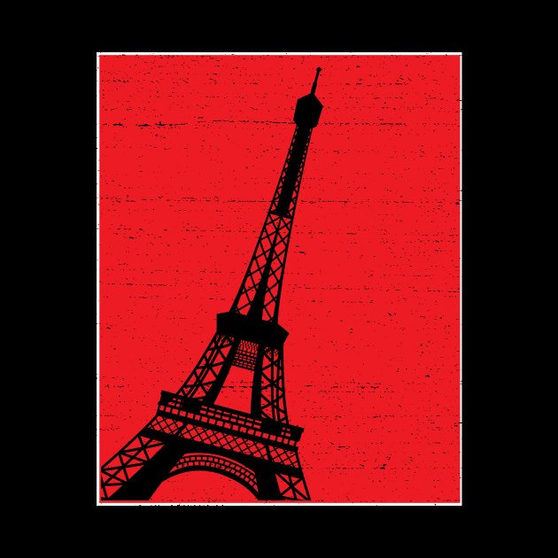 red paris eiffel tower by vpdesigns