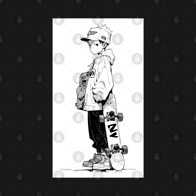 Skater Manga Anime Boy by ribbitpng