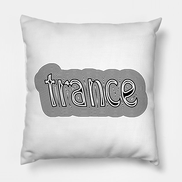 trance trippy techno text design Pillow by MacSquiddles