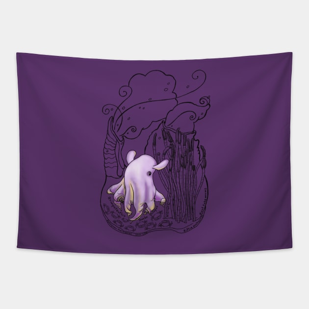 Cute Dumbo Octopus Doodle Tapestry by mernstw