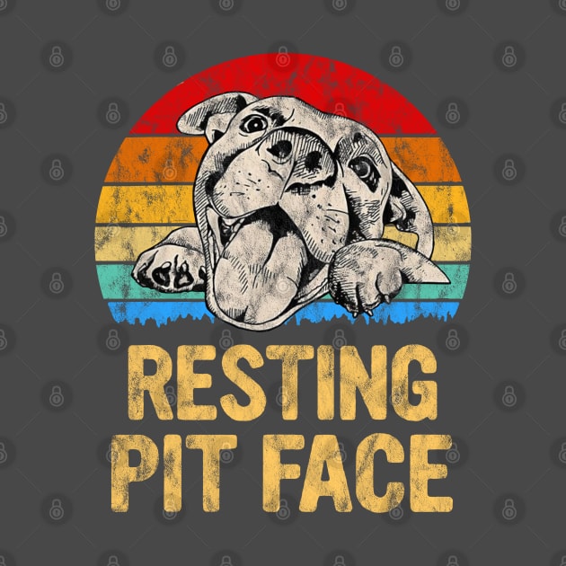 Vintage Pitbull Resting Pit Face - Funny Pitbull Lovers T-Shirt - Adopt ABulls Rescue - Resting Pit Face t-shirt by andreson