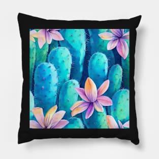 Watercolor cactus plant cactus pattern Pillow