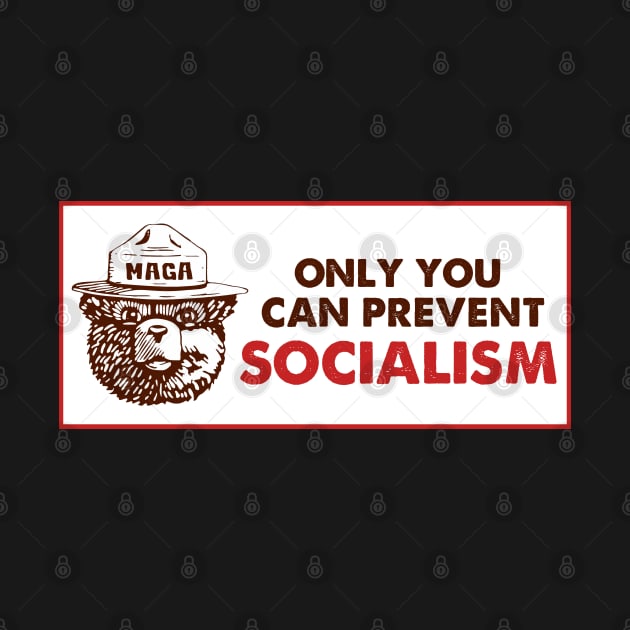 Only You Can Prevent Socialism ,Smokey The Bear Socialism Bumper by yass-art