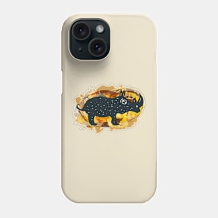 Cute rhino with abstract background Phone Case