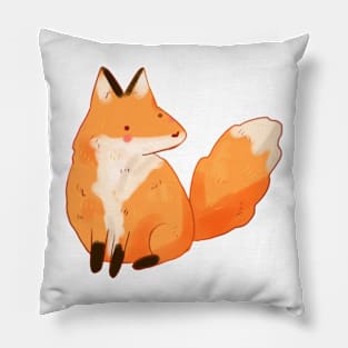 Cute fox sitting illustration Pillow