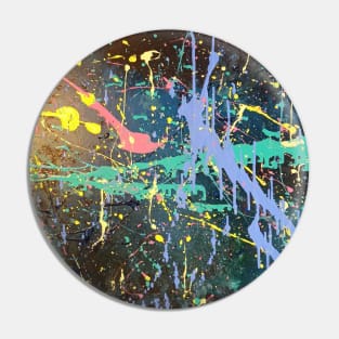 Jackson Pollock Inspired Splatter Paint Rainbow Pin